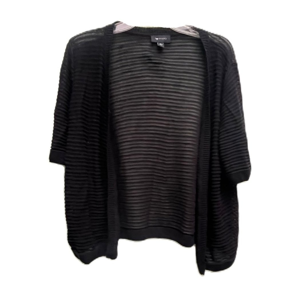 Women's AB Style Black Shrug Sweater Top Size L